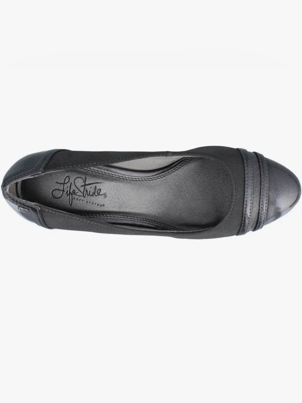 LifeStride Juliana Gray Patent Wedge Pumps Size 11W